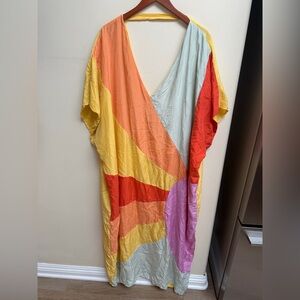 Free People Colorful V-Neck Maxi Dress